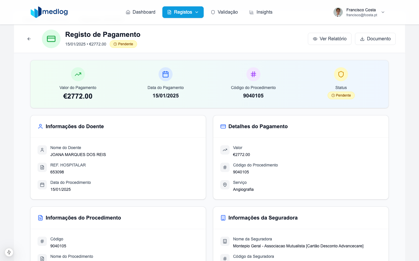 Registo de Pagamentos